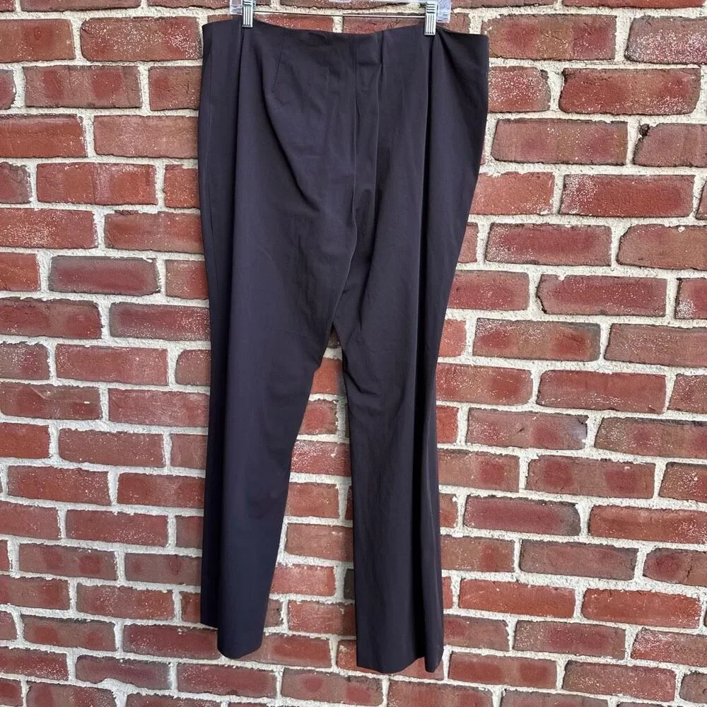 Doncaster Collection $290 Flat Front Dress Pants Brown High Rise size 18 NWT